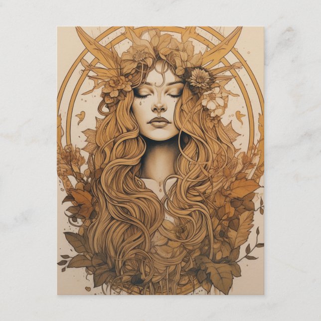 Festiva Lammas Harvest - Tarjeta de vacaciones Nórdica Ret (Anverso)