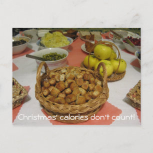 Festiva Las calorías de los navidades no cuentan la postal