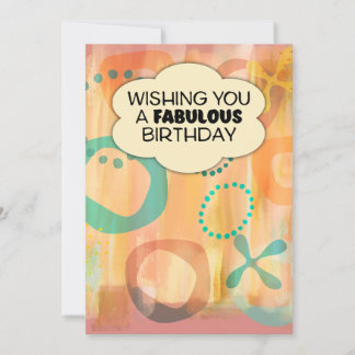Festiva Le deseo una fabulosa tarjeta de Naranja de cumple