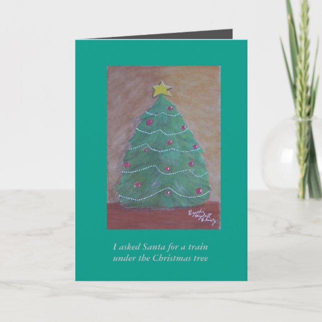 Festiva Le pedí a Santa una tarjeta de Navidades de tren (Anverso)