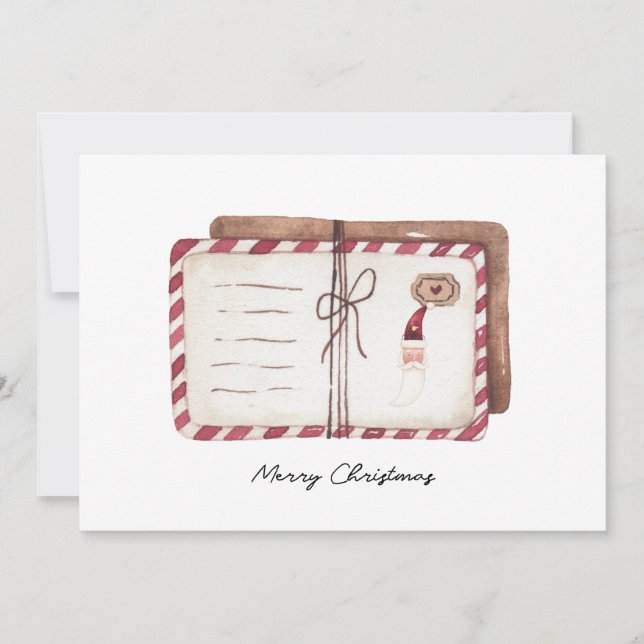 Festiva Letra de acuarela de la tarjeta de vacaciones (Anverso)