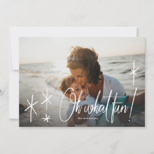 Festiva Letras superpuestas Tarjeta de foto de vacaciones
