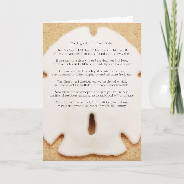 Festiva Leyenda de la tarjeta del dólar de arena (Anverso)
