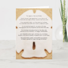 Festiva Leyenda de la tarjeta del dólar de arena