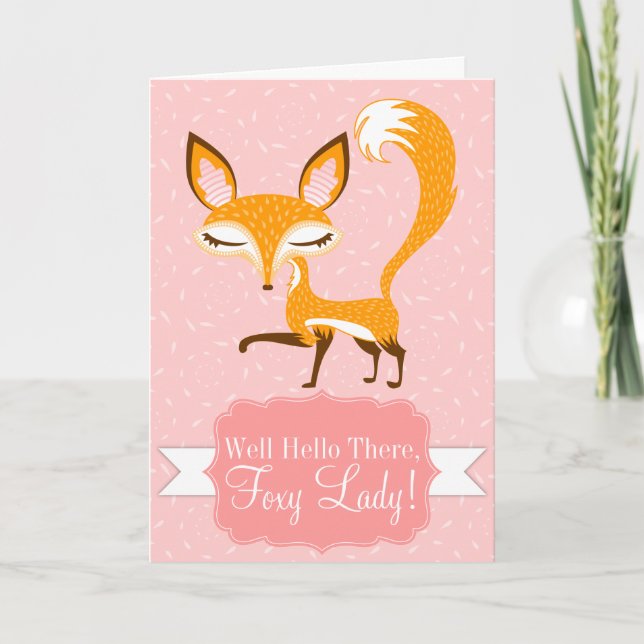 Festiva Lil Foxie - Tarjeta de saludo Personalizado "Foxy  (Anverso)