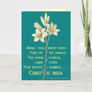 Festiva Lily de Pascua con tarjeta de Pascua de Blackburne