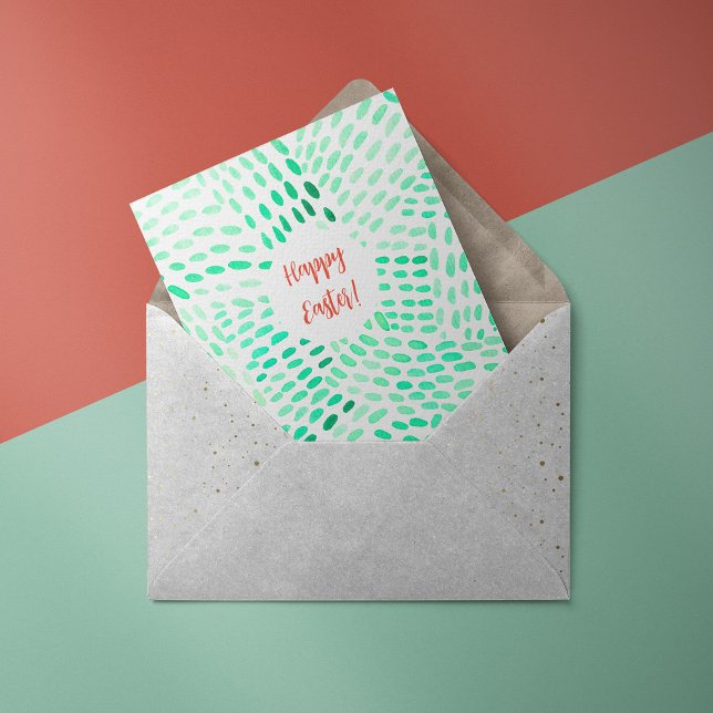 Festiva Línea de puntos patrón verde Tarjeta de Pascua (Subido por el creador)