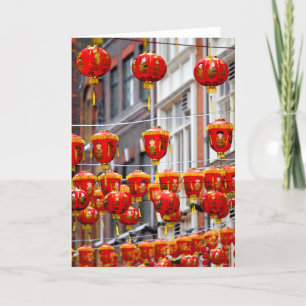 Festiva Linternas en Chinatown, tarjeta de felicitación de