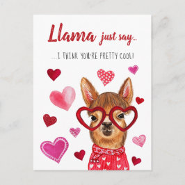 Festiva Llama sólo decir | Tamaño de postal el día de San