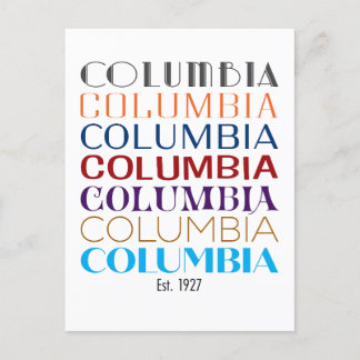 Festiva Logo de Columbia, postal de vacaciones de Décadas