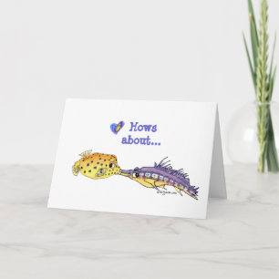 Festiva Los pescados del dibujo animado mojaron la tarjeta