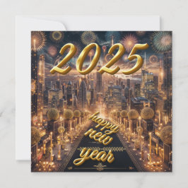 Festiva Luces doradas de la ciudad Tarjeta de felicitación