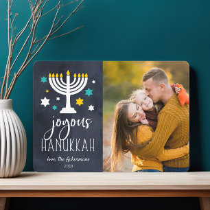 Festiva Luces estrelladas   Tarjeta fotográfica Hanukkah