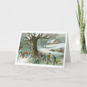 Festiva Lucha de la bola de nieve - tarjeta del día de