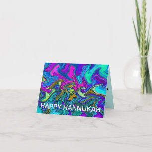 Festiva Luz de las velas neón de la tarjeta Hannukah