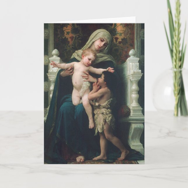 Festiva Madonna e hijo con la tarjeta bautista de Juan (Anverso)