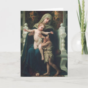Festiva Madonna e hijo con la tarjeta bautista de Juan