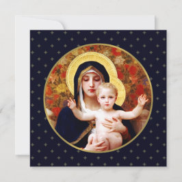 Festiva Madonna por W. Bouguereau. Tarjeta de Navidades re