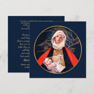Festiva Madonna y el niño. Tarjeta de Navidades religiosos