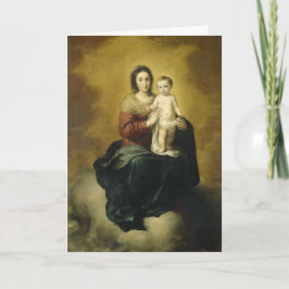 Festiva Madonna y niño, tarjeta de Navidades Bellas Artes