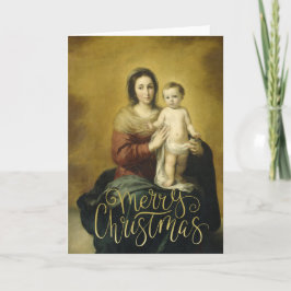 Festiva Madonna y niño, tarjeta de saludo de Navidades Bel