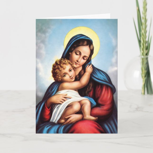 Festiva Madonna y tarjeta infantil (Anverso)
