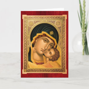 Festiva Madre de Dios Glykophilousa - Tarjeta de saludo de