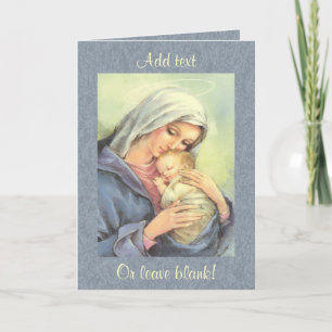 Festiva Madre María Bebé Jesús Fe Tarjeta de Saludo