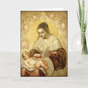 Festiva Madre Maria y tarjeta de felicitación de Jesús del
