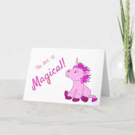 Festiva Magical PInk Unicorn Tarjeta de día de San Valentí
