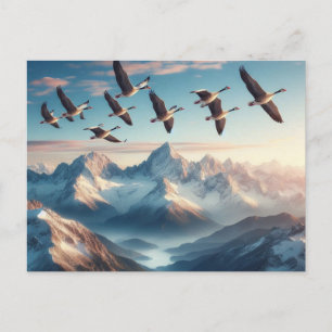 Festiva Magnífica postal de feriado de vuelo: picos de paz