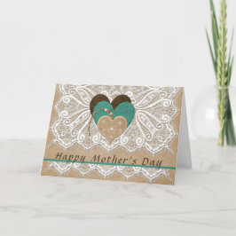 Festiva Magnífica tarjeta del día de la madre con encaje y