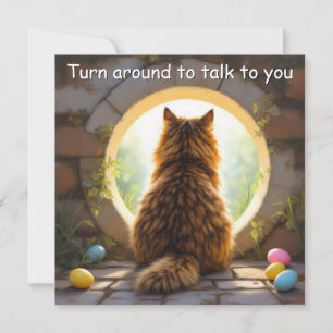 Festiva Maine Coon cat - Tarjeta de vacaciones de Pascua