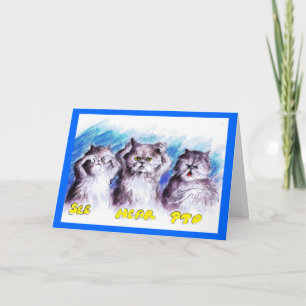 Festiva Mala tarjeta de felicitación del gatito