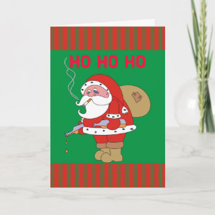 Festiva Mala tarjeta de saludo de Navidades de Santa Funny