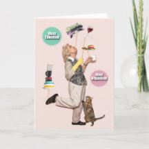 Mamá Con Platos En La Tarjeta De Día de la Madre D