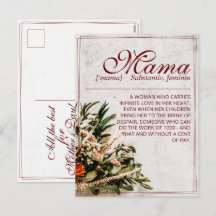 Mamá: postal de vacaciones simplemente irremplazab