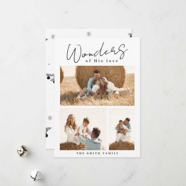 Festiva Maravillas blancas y negras de su tarjeta de fotos (Anverso/Reverso In Situ)