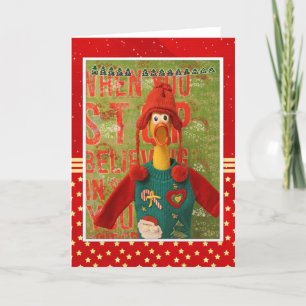 Festiva ¡Maravillosa tarjeta de Navidades de pollo!