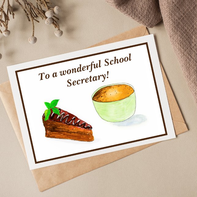 Festiva Maravillosa tarjeta de vacaciones para secretario  (Express gratitude with a customizable card for the invaluable school secretary.)