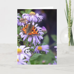 Festiva Mariposa Al Descanso En La Tarjeta De Pascua De Fl