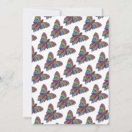 Festiva Mariposa Arcoíris (patrón blanco) - Tarjeta de Fel