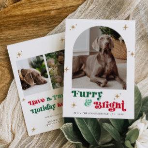 Festiva Mascota Foto Navidades de la tarjeta de vacaciones