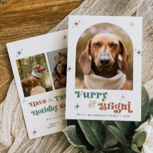 Festiva Mascota Foto Navidades de la tarjeta de vacaciones