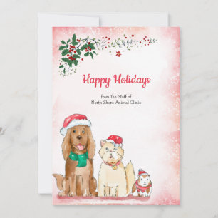 Festiva Mascotas Navidades Tarjeta de vacaciones veterinar