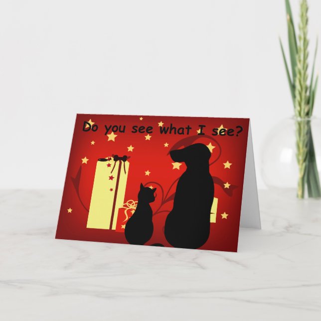 Festiva Mascotas Ver Navidades Regalos Tarjeta de Saludo (Anverso)