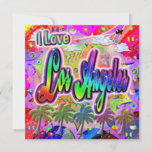Festiva Me encanta la tarjeta de vacaciones Los Angeles Vi