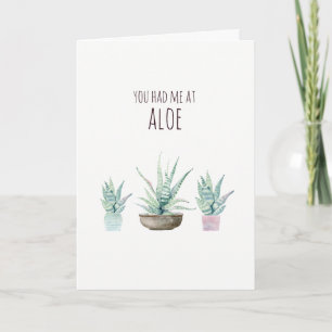 Festiva Me tenía en aloe pun tarjeta de San Valentín