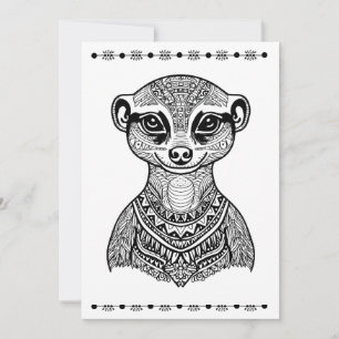 Festiva Meerkat, tarjeta de impresión y color, pensando en