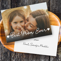 Mejor Mamá del Mundo Foto XOXO Corazones Tarjeta d